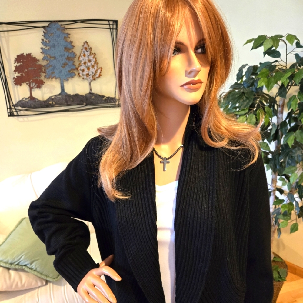 Apt.9 Black Knit Open Cardigan Size Large - image 4